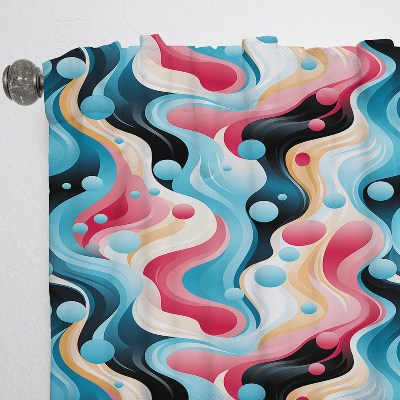 Popart Bubblegum Mirage I - Rideau abstrait - Rideau obscurcissant à formes géométriques - 1 panneau, L 52 po x L 84 po