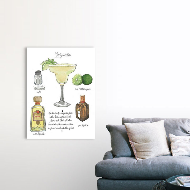 «Classic Cocktail - Margarita» par Naomi McCavitt, impression sur toile, Toile tendue, H 48 po x l 36 po x P 1,25 po