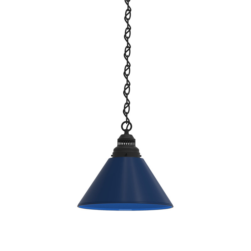 Luminaire suspendu conique 1 lumière, Bleu foncé, Noir