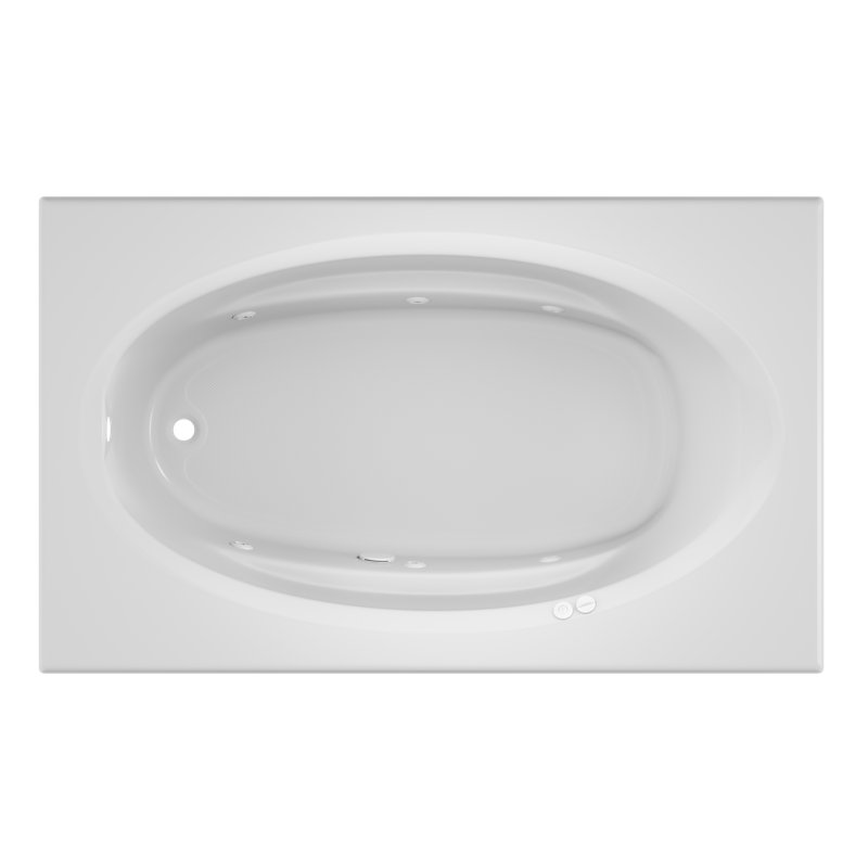 Signature® 72" x 42" Drop In Whirlpool Bathtub, No, Left, White