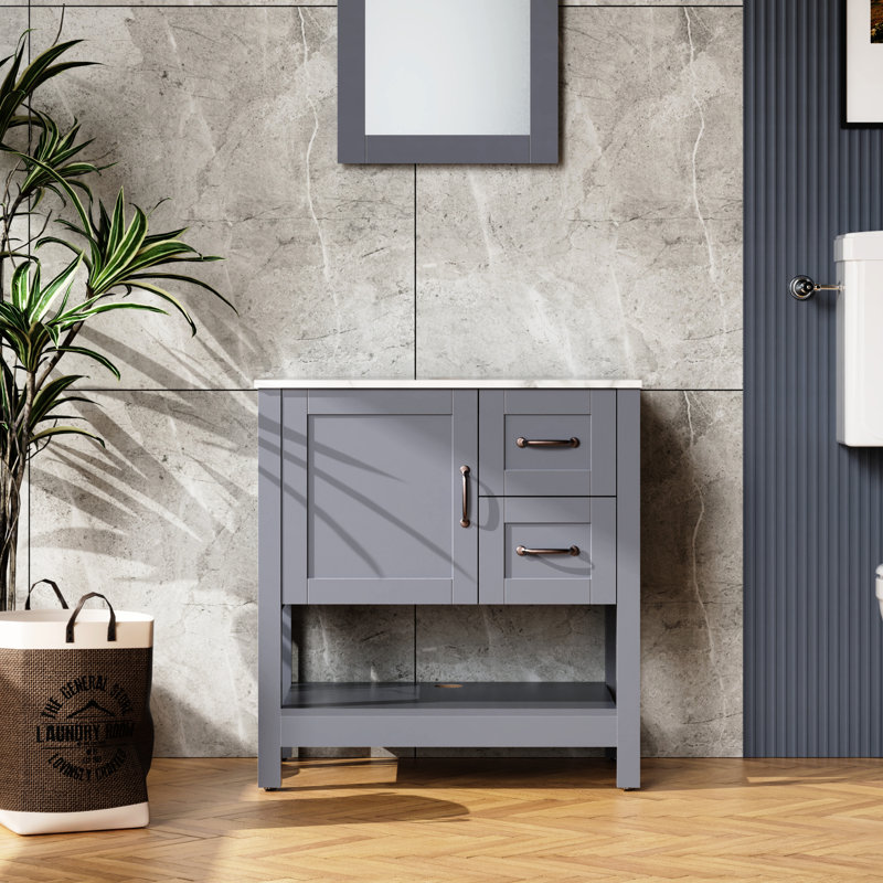 Meuble-lavabo pour salle de bain 30 "gris