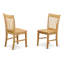 L'ensemble de table de salle à manger 3 pièces comprend une table ronde en bois avec piédestal et 2 chaises de cuisine, 36 x 36 pouces, chêne-2116777529-2116777528-2116777525
