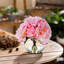 10 " Faux Peony in Glass Vase-40309294