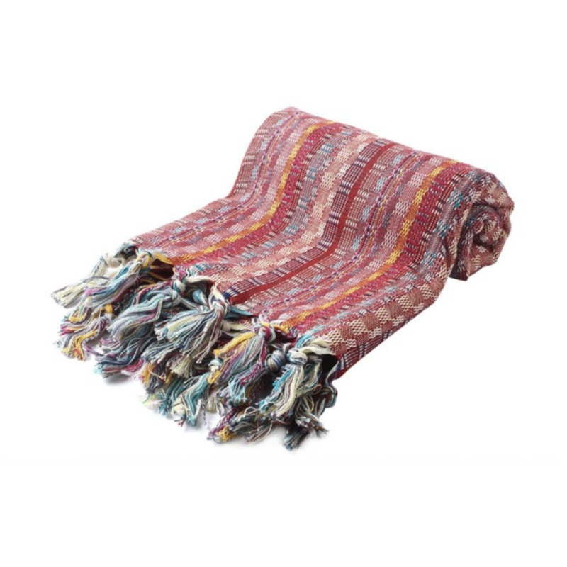 Luxullian Turkish Cotton Bohemian Bath Towel, Red