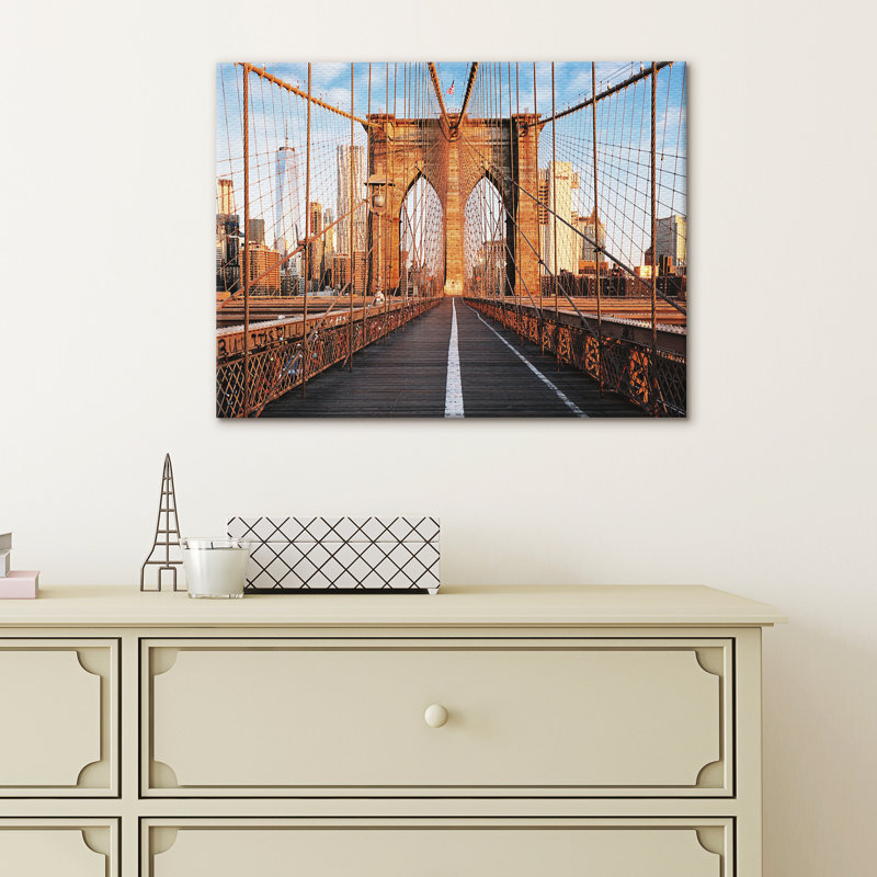 New York Brooklyn Bridge - No Frame Print on Canvas, 30cm H x 40cm W x 2cm D