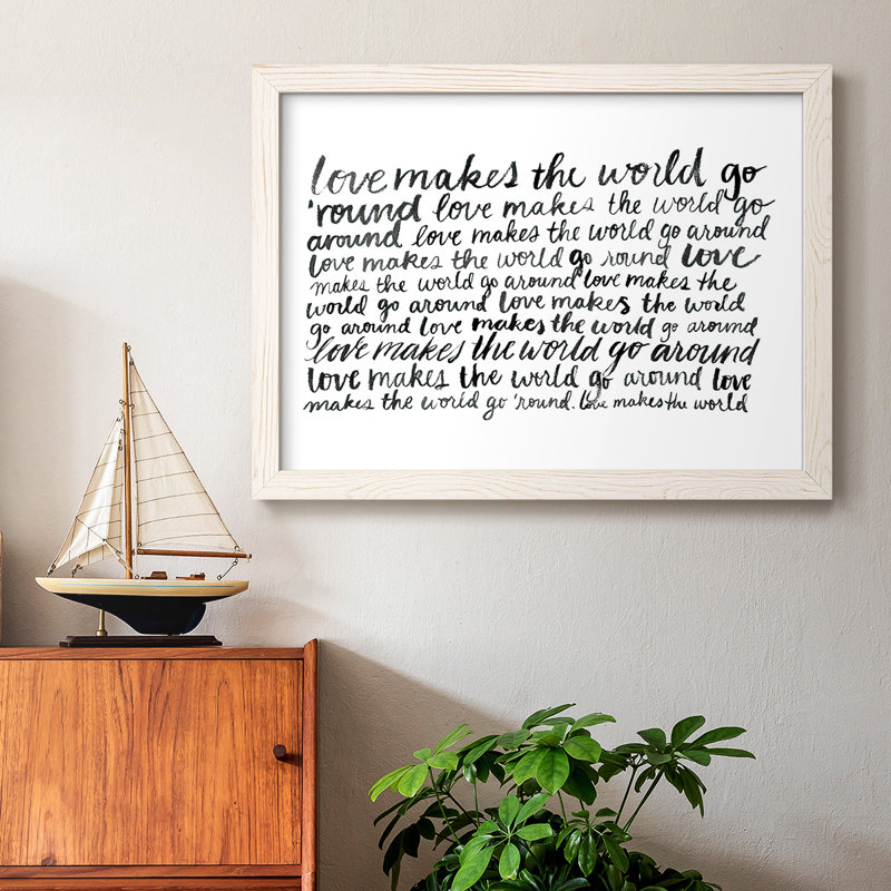 Écriture avec amour II, reproduction d'art sur toile, H 22 po x l 32 po x P 1,5 po, Blanc