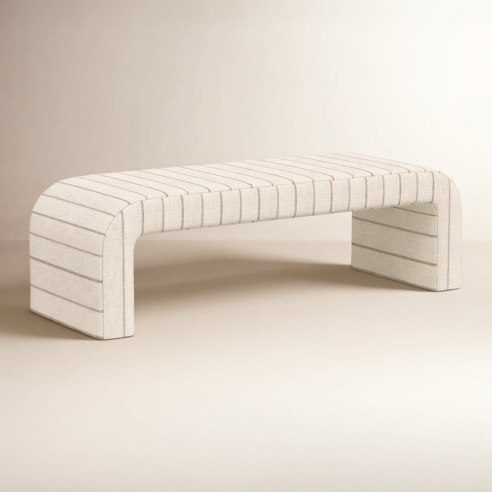 Barley 50" Bedroom Bench, Fritz Charcoal Stripe