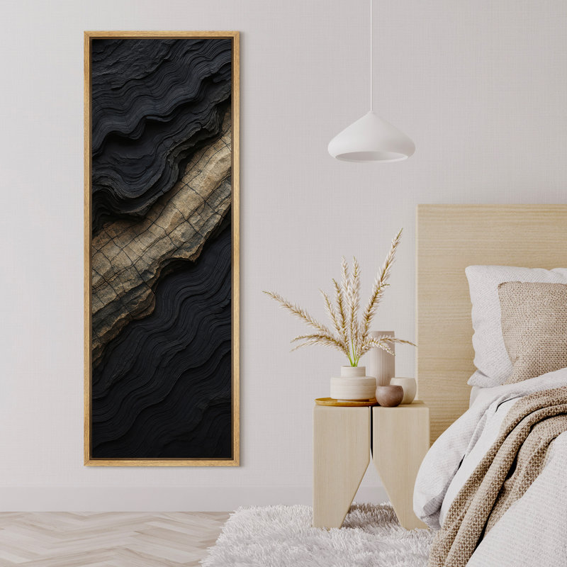 Abstrait paysage mural encadré, impression sereine inspirée de la nature pour décoration murale moderne, Naturel