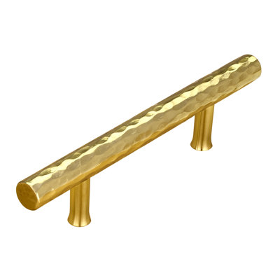 3 Inch Hole Center Hammered Copper Kitchen Cabinet Handles 100% Solid Brass Drawer Pulls(5-Pack)