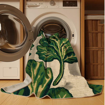  Washable Malabar Spinach Vegetables Area Rug
