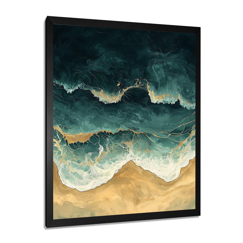 Kalb - impressions sur toile côtières, H 32 po x l 16 po, Noir, Reproduction encadrée sans passe-partout