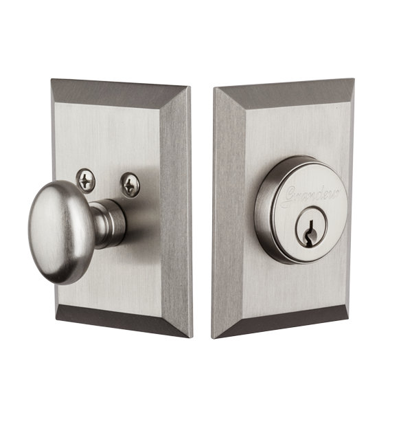 Verrou cylindrique simple Fifth Avenue, Nickel satiné