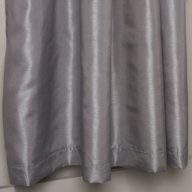 Semi Sheer Curtain Pair, Grey, 137cm W x 213cm L