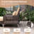 2 PCS Wicker Loveseat & Storage Ottoman with 4-Level Backrest & Soft Cushion-973273129
