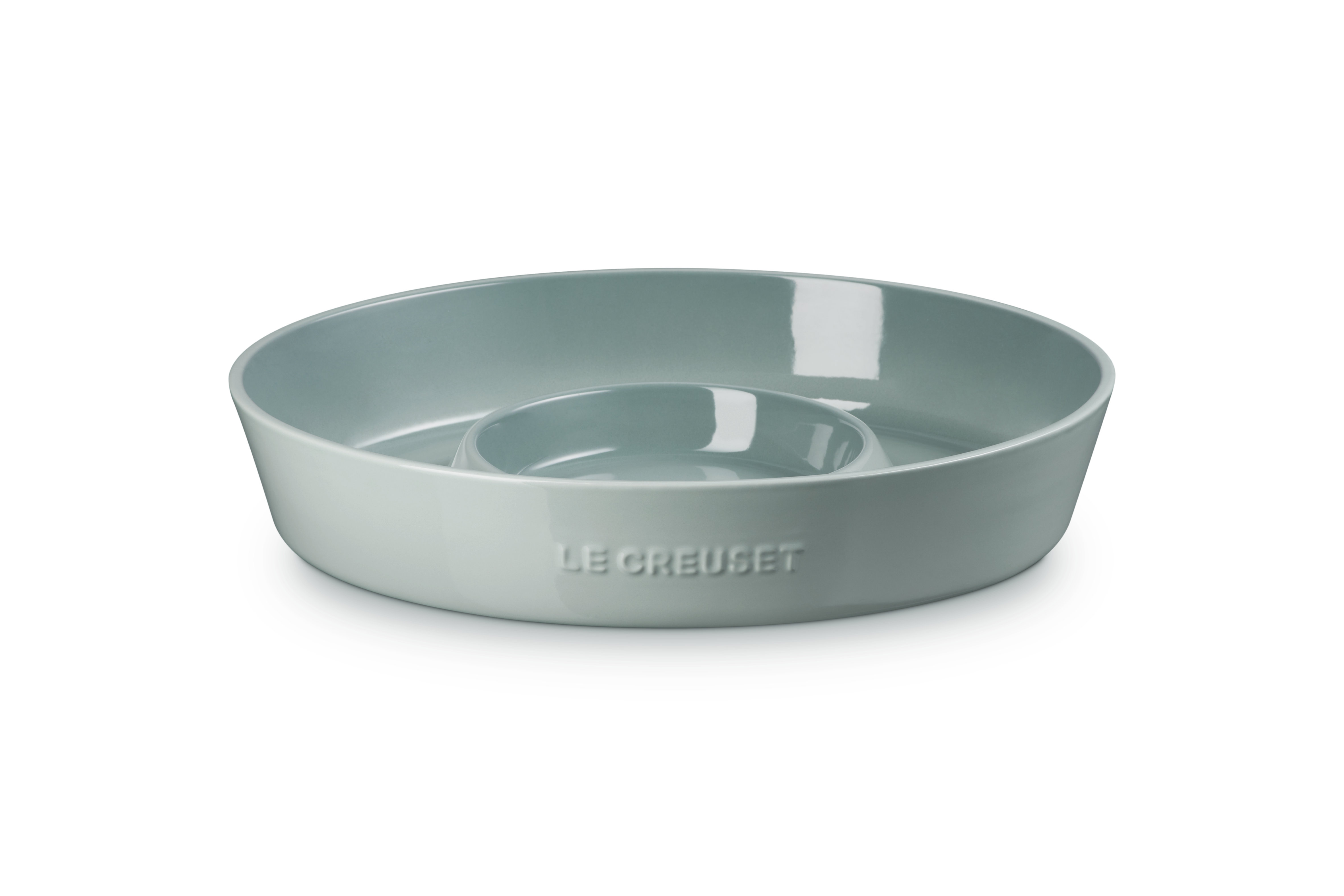 Plateau à chips et trempette en grès de Le Creuset