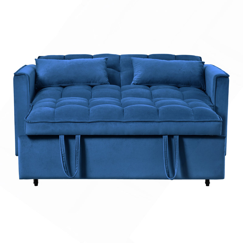 Canapé-lit convertible 3 en 1, H 31,1 po x l 52,75 po x P 33,46 po, Bleu, Éponge