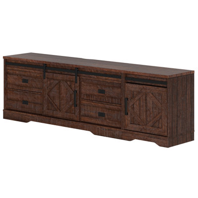Laziza Kronberg 2 in 1 Modern Farmhouse TV Stand for up to 85" TVs,Wood Entertainment Center with Drawers and Cabinet for Living Room by Gracie Oaks