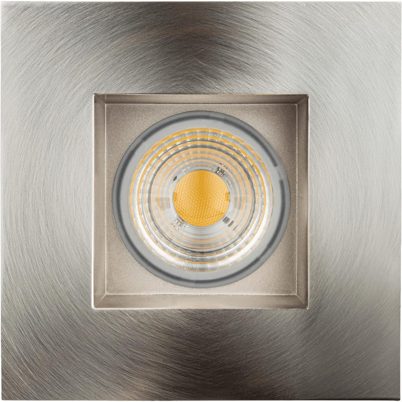 4" Square Brushed Brass 15W ‎1100 Lumens Warm White 3K Recessed Light, Brushed Nickel