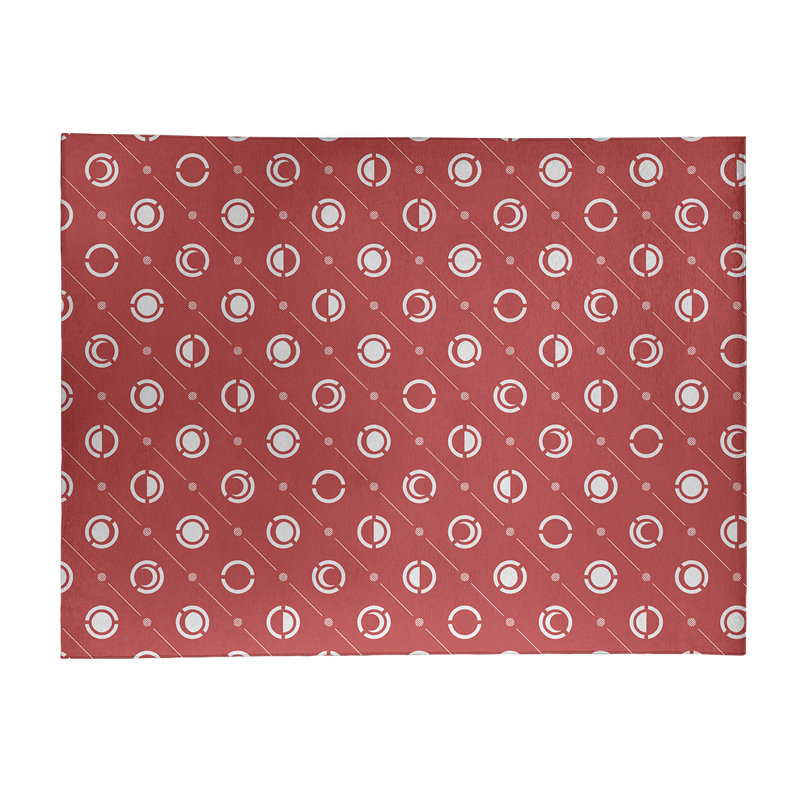 Tapis rouge/blanc lune phases, Rectangle 9 pi x 12 pi