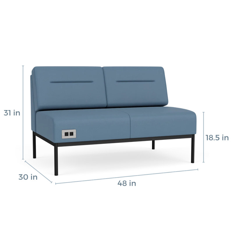 Causeuse Darsey, Avec alimentation, Noir, Open House Quarry - bleu