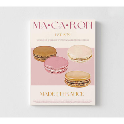 French Patisserie, reproduction d'art, pastels Macaron (décoration murale encadrée)