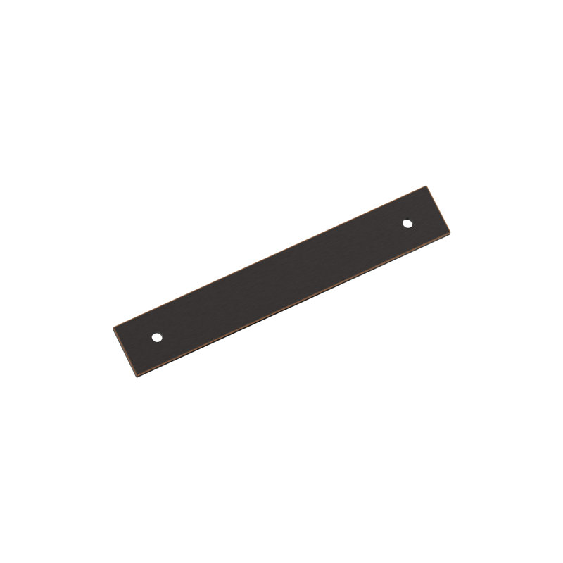 Ladera cabinet pull backplate in a rectangular matte black finish