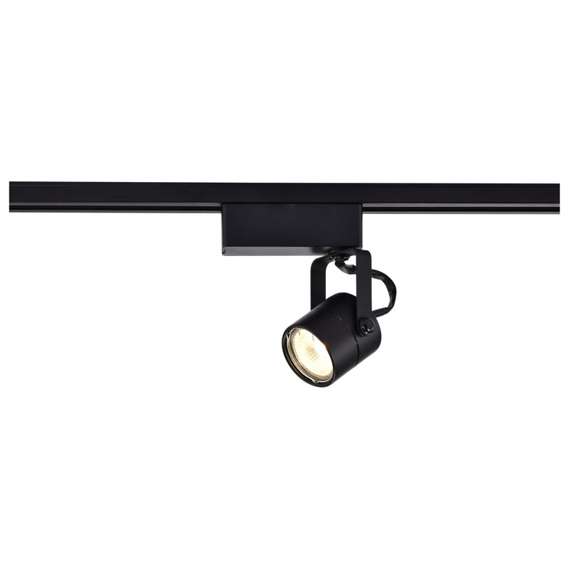 Compact Black Metal Adjustable Track Lighting Head