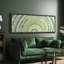 «Green Wood Tree Ring», reproduction d'art sur toile encadrée géométrique abstraite moderne-107118345-111666014