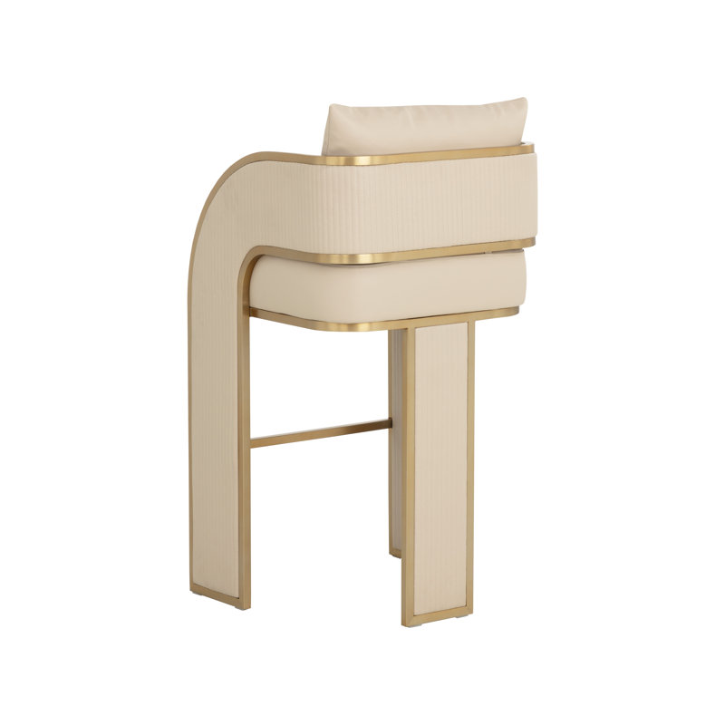 BAZ Upholstered Stool, Bar Stool (30” Seat Height), Beige