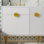 Meuble-lavabo de 36 po avec lavabo en résine, meuble-lavabo moderne, armoire de rangement avec porte à fermeture en douceur et porte rabattable