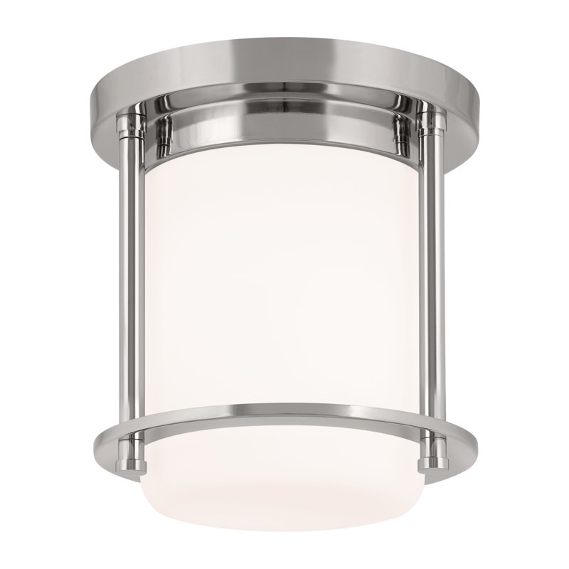 Plafonnier encastré en verre Lesle, Nickel poli