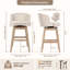 Tabouret de bar pivotant rembourré de style moderne du milieu du siècle avec cadre en bois massif (ensemble de 3)