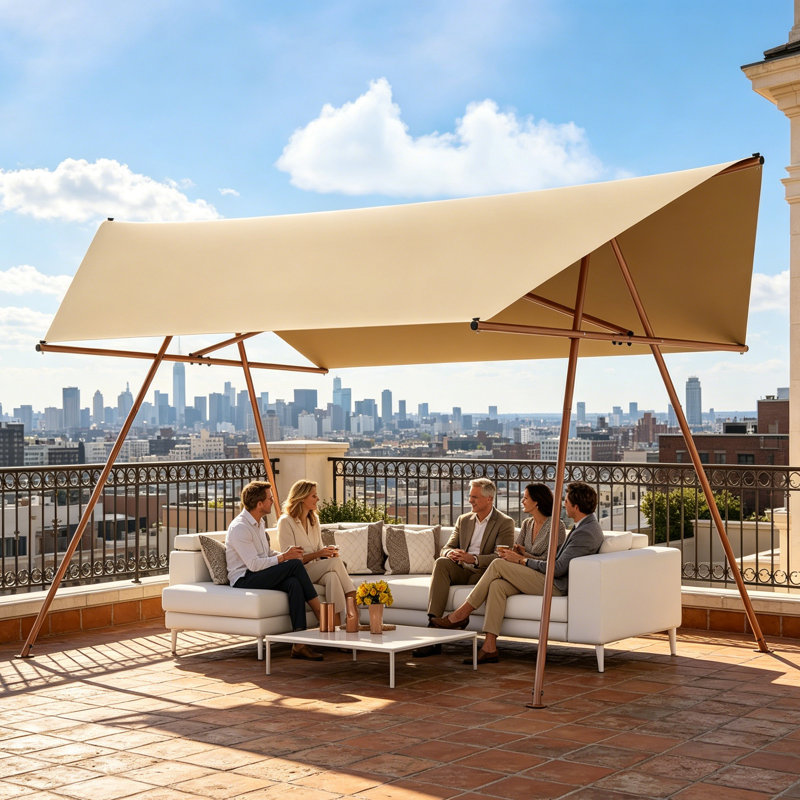 206"x118" Hexagonal Shade Sail, UPF 50+ Waterproof Polyester Canopy
