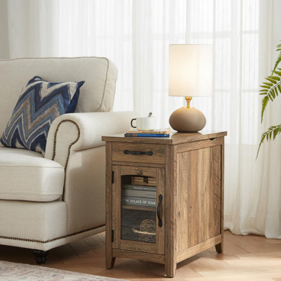 Aneshia End Table with Storage and Charging Station