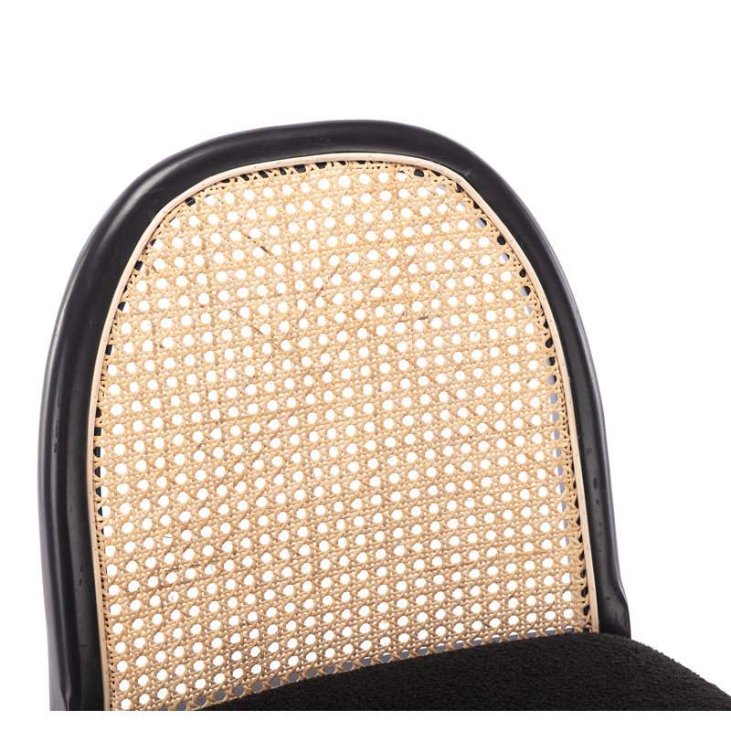 Kashtyn Fabric Solid Back Side Chair, Black, Black