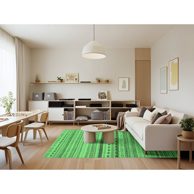 Keiandra Washable Geometric Indoor Rug, Rectangle 7' x 9'