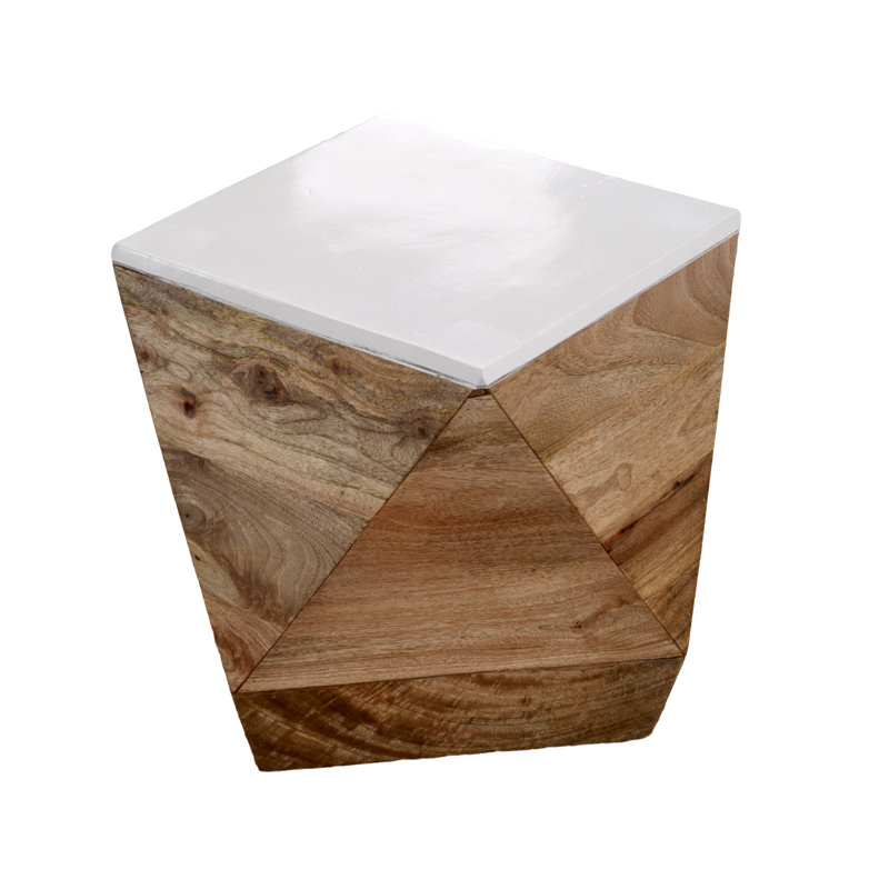 Laronda Solid Wood Drum End Table