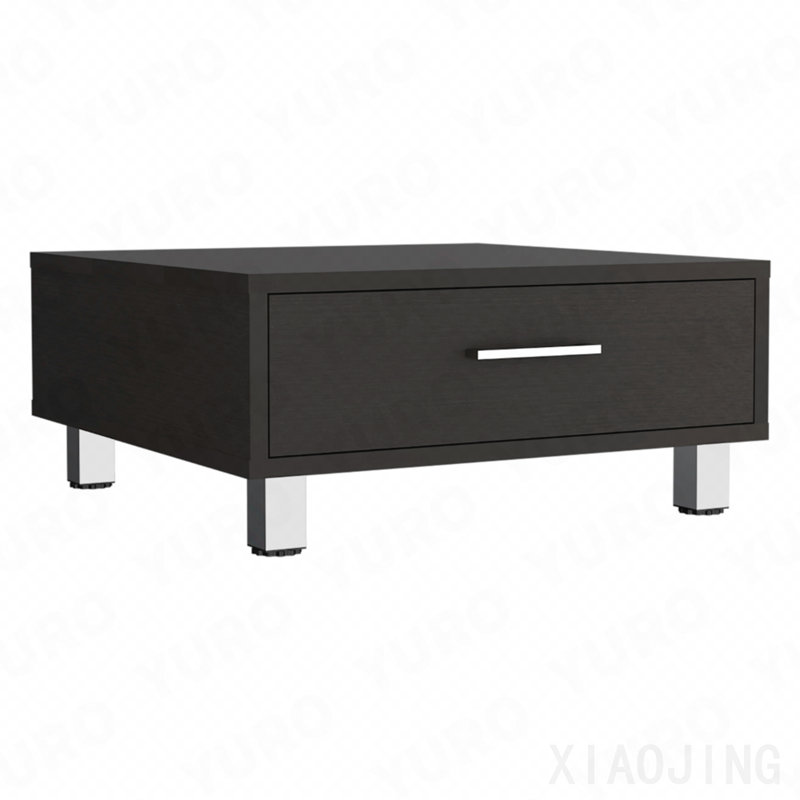 Black Coffee Table With One Drawer And Four Legs