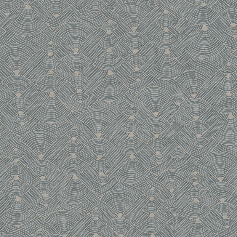Fusion Geometric Swirl Motif 32.97' L x 20.87" W Wallpaper Roll, Turquoise/Beige