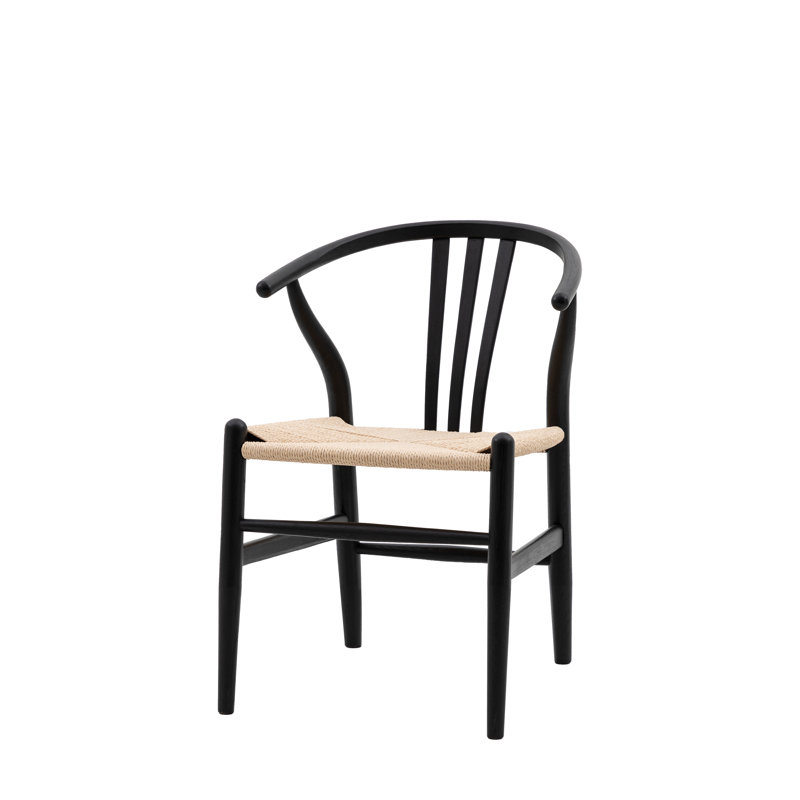 Pratt Solid Wood Dining Chair, Black