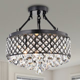 Ivonna 4 - Light 15" Chandelier Style Drum Semi Flush Mount