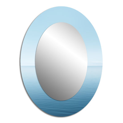 Oceans Infinity Dreamscape III - Blue Oval Wall Mirror Decor