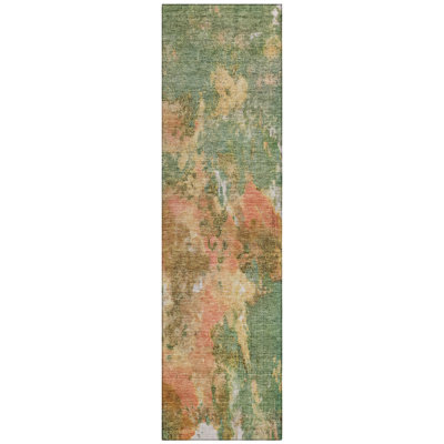 Machine Washable Indoor/Outdoor Xhevrie Fern Rug