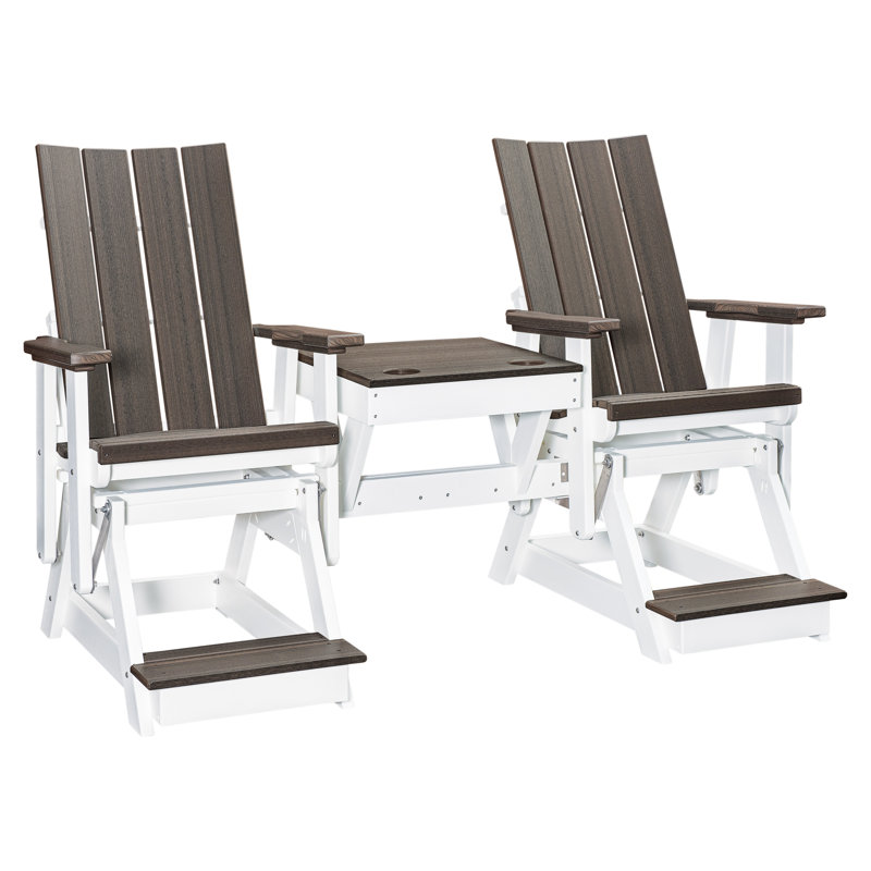 Fauteuil oscillant Brandon, Gris / blanc