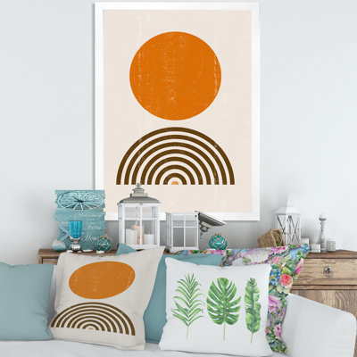 Abstrait soleil orange minimal et arc-en-ciel I - cadre photo, impression sur toile