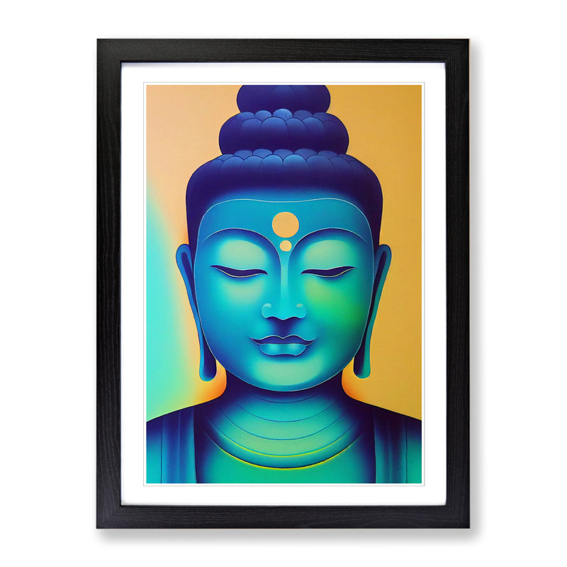 Buddha Spray - Single Picture Frame Print, Black, 34cm H x 25cm W