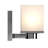 Sharyn 1-Light Indoor Chrome Bathroom Vanity Wall Sconce or Wall Mount with Frosted Glass Square Rectangle Shade