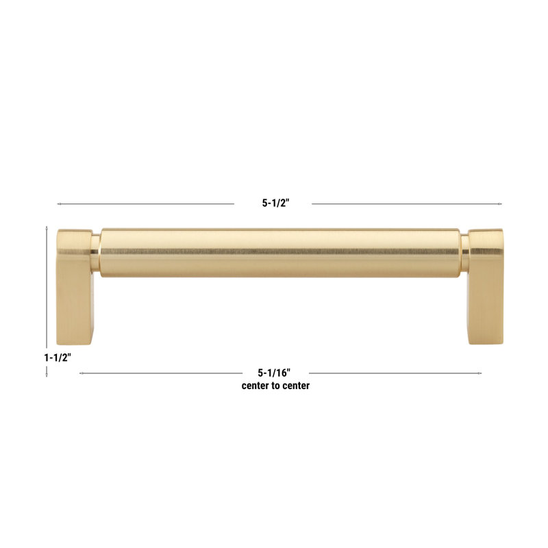 Poignée barre 5-1 / 16 "128mm Center to Center Smooth_10, Or champagne