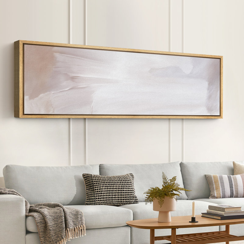 «Minimal Landscape Abstract White Minimalist», reproduction sur toile, H 20 po x l 60 po, Naturel