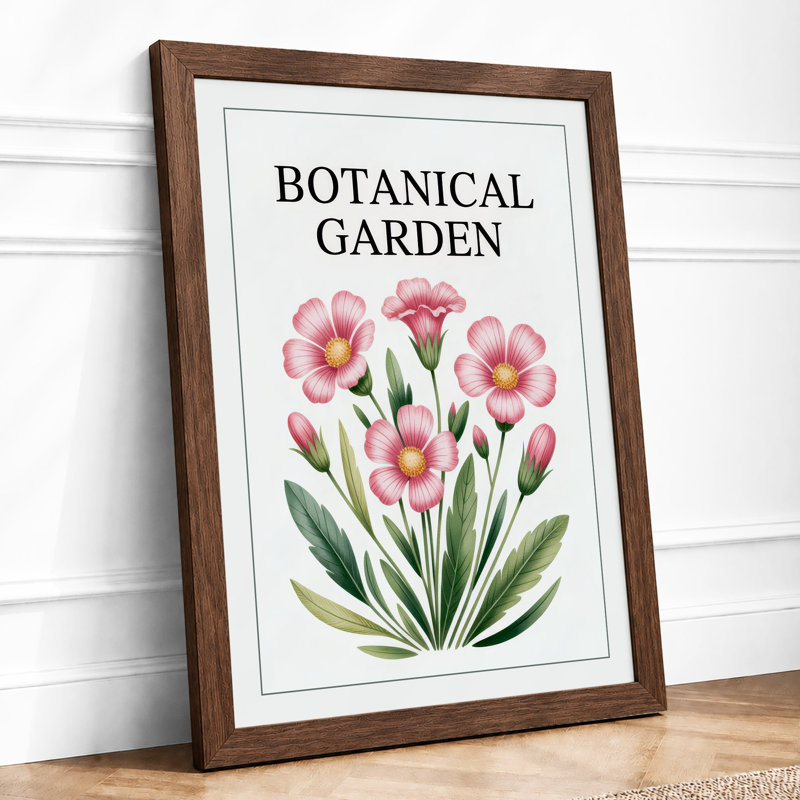 Garden Botanical - Framed Print, Walnut, A3 - 42.0 x 29.7 cm
